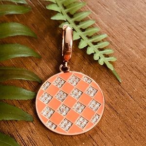 Orange square designed necklace or earing!